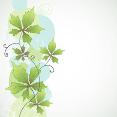 loral background with a vine.