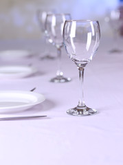 Table setting in restaurant