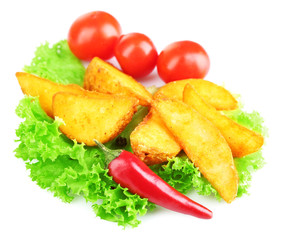Homemade fried potato isolated on white