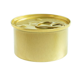 An Un-opened Aluminum Food Can isolated on white background