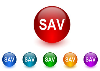 sav colorful vector icons set