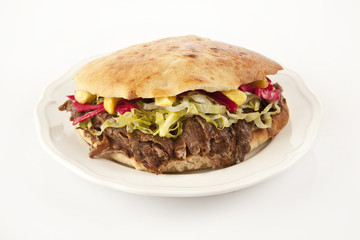 Doner Kebab - grilled meat shawarma sandwich