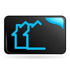 lotissement immobilier sur bouton web rectangle bleu