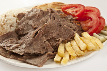 delicious turkish doner kebab grilled meat
