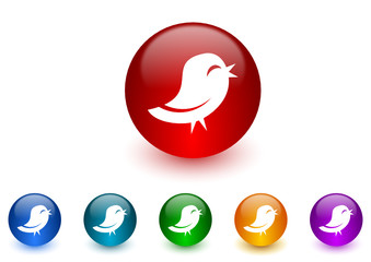 twitter colorful vector icons set