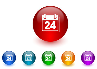 calendar colorful vector icons set