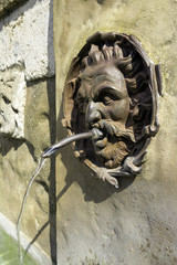 Pitigliano, Tuscany, fountain detail. Color image