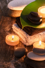 spa concept with zen basalt stones