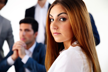 Portrait of beautiful happy businesswoman