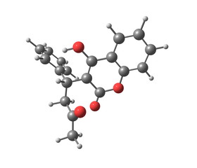 Warfarin molecule isolated on white