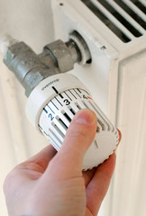 Heiz einstellen am Thermostat