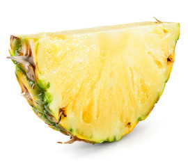 Pineapple slice isolated on white background.