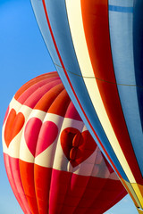 Naklejka premium Hot air balloons at dawn