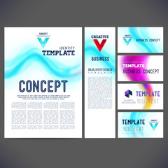 Set corporate identity kit or business kit with artistic