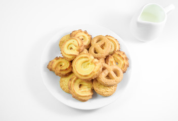 Danish Cookies with jug of fresh milk