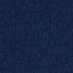 Dark Blue Letters - Seamless Alphabet  Background