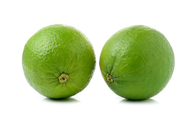 fresh lime on white background