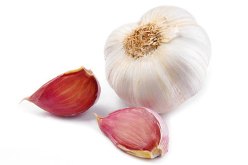 garlic isolated on white