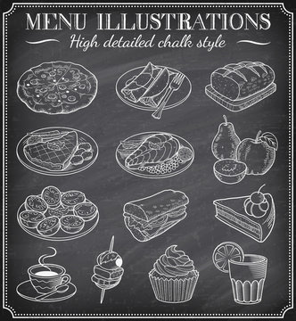 Vector Chalkboard Food Illustrations