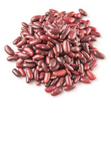 Red kidney beans on white background