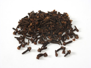 Clove species on the white background