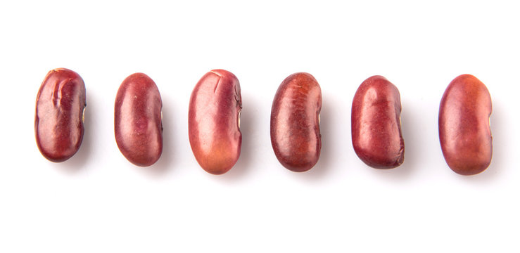 Red Kidney Beans On White Background