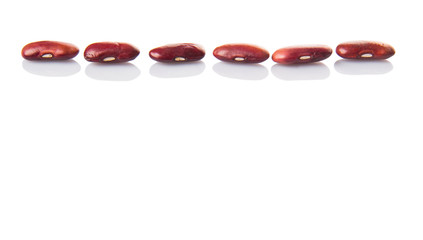 Red kidney beans on white background
