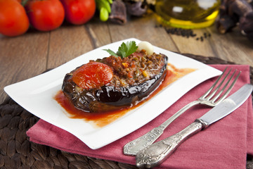 Aubergine Eggplant Meal - Karniyarik (Riven Belly)