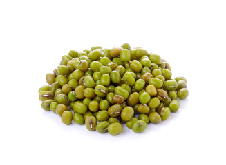 Pile of mung beans isolated on white