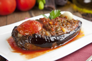 Aubergine Eggplant Meal - Karniyarik (Riven Belly) © gorkemdemir