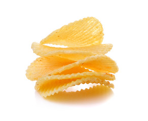 Potato chips isolated on white background