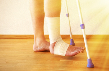 Bandage on the leg