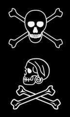 Têtes de mort noir et blanc pirate, corsaire