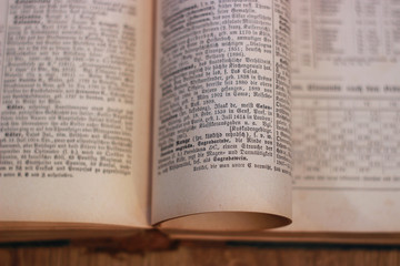 Open old book. Antique