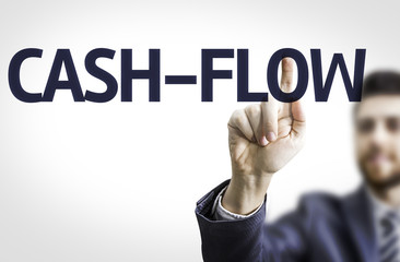 Business man pointing the text: Cash-Flow