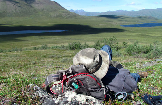 Hiker Napping In Gates Of The Arctic