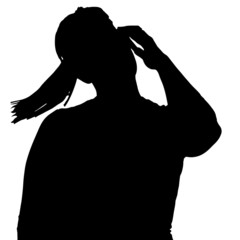 Vector silhouette of a woman.