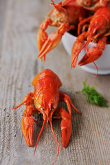Red boiled crayfish