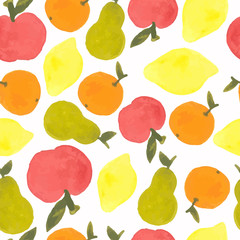 watercolor fruits seamless pattern