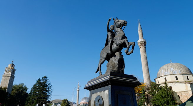 BITOLA, MACEDONIA, The monument of King Filip II in Bitola