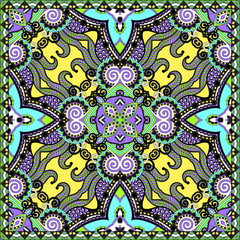 Traditional ornamental floral paisley bandanna. Square ornament