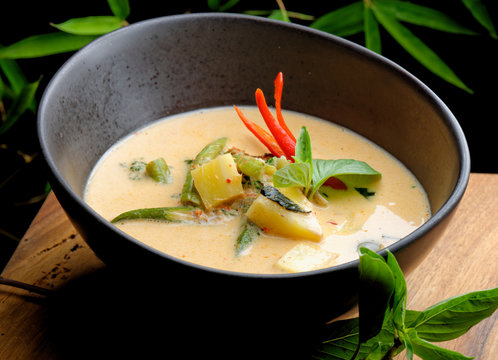Traditional thai spicy red curry