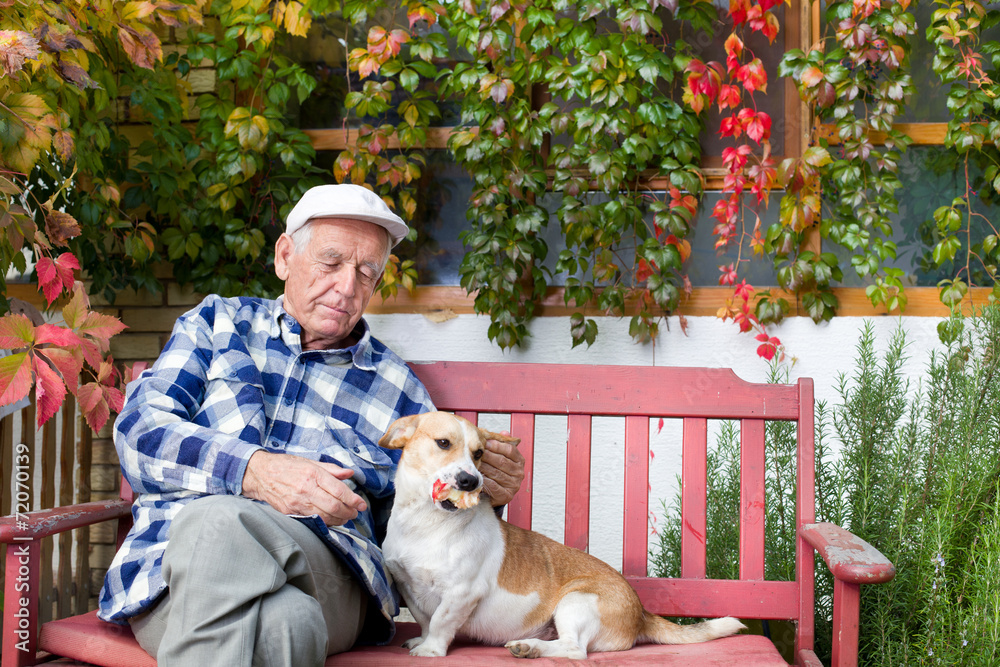 Poster man with dog