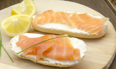 Appetizer of smoked salmon
