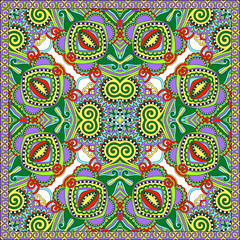 Traditional ornamental floral paisley bandanna. Square ornament
