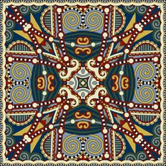 Foto op Canvas Traditional ornamental floral paisley bandanna. Square ornament © Kara-Kotsya