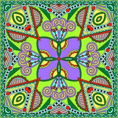 Traditional ornamental floral paisley bandanna. Square ornament