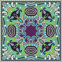 Traditional ornamental floral paisley bandanna. Square ornament