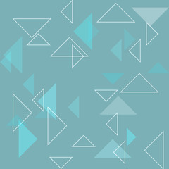 blue background with white triangles - vector illustration