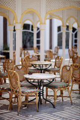 Open-air cafe in the resort